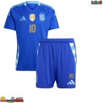 Camisa de Futebol Argentina Lionel Messi #10 Equipamento Secundário Infantil Copa America 2024 Manga Curta (+ Calças curtas)